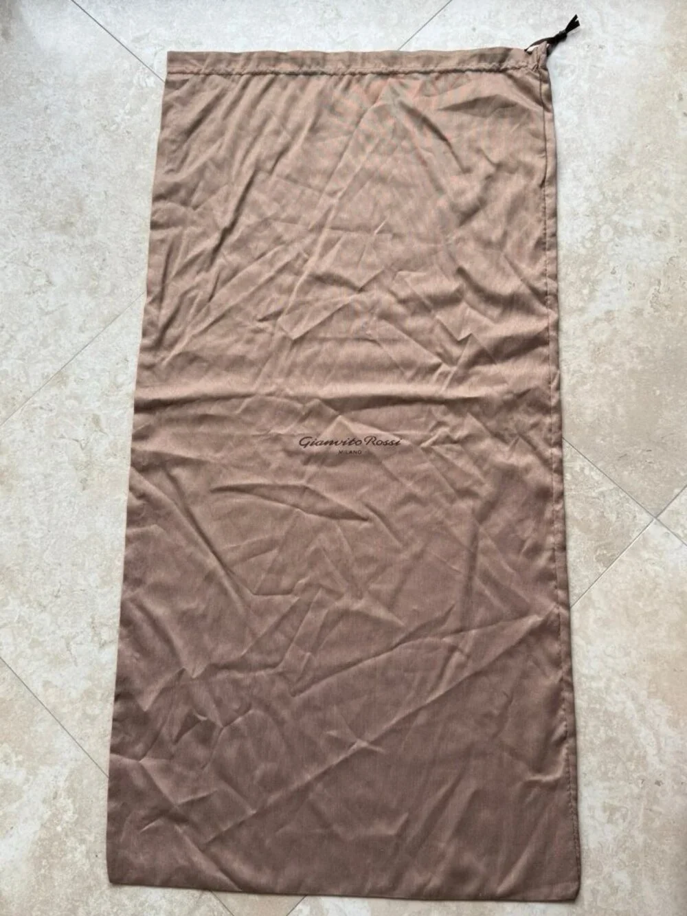 Gianvito Rossi Milano Dust Bag Storage Cover Drawstring Brown 31 x 15